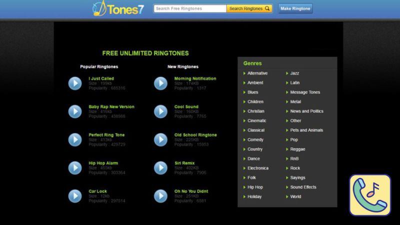 Tones7 for Best Ringtone Download MP3